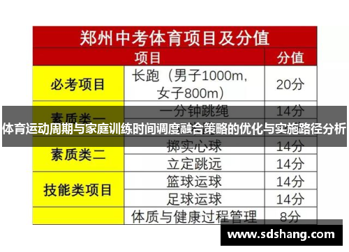 体育运动周期与家庭训练时间调度融合策略的优化与实施路径分析